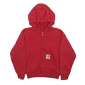 CARHARTT Boys Red Zip Up Hoodie 4Y Cotton Blend Casual Sweatshirt