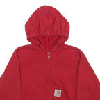 CARHARTT Boys Red Zip Up Hoodie 4Y Cotton Blend Casual Sweatshirt