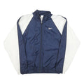 REEBOK Mens Blue & White Track Jacket M Polyester Blend Zip Plain Athletic