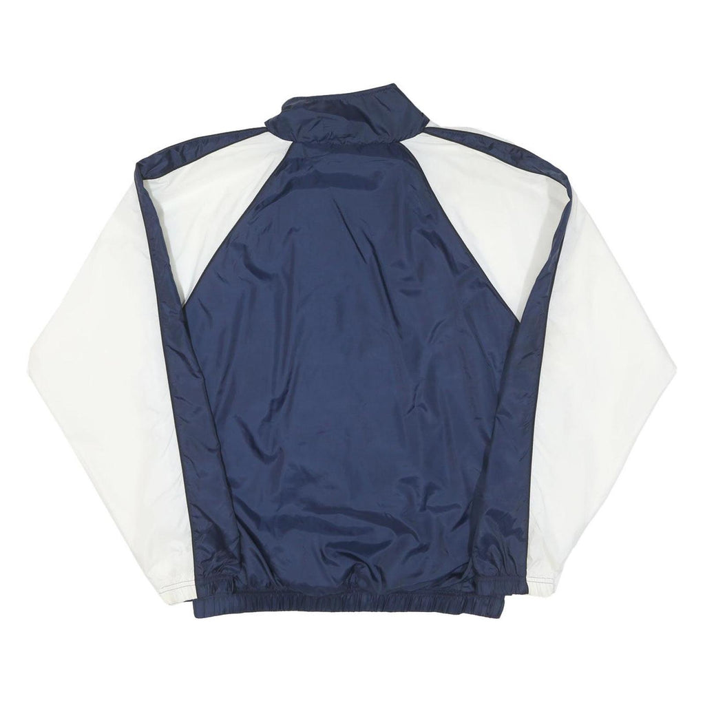 REEBOK Mens Blue & White Track Jacket M Polyester Blend Zip Plain Athletic