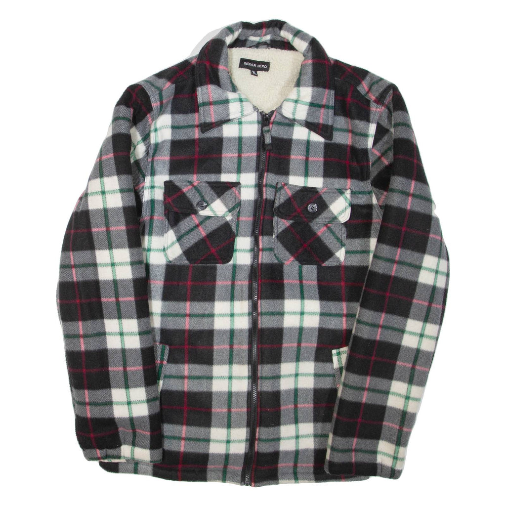 INDIAN HERO Mens Lumberjack Jacket Black Check XL