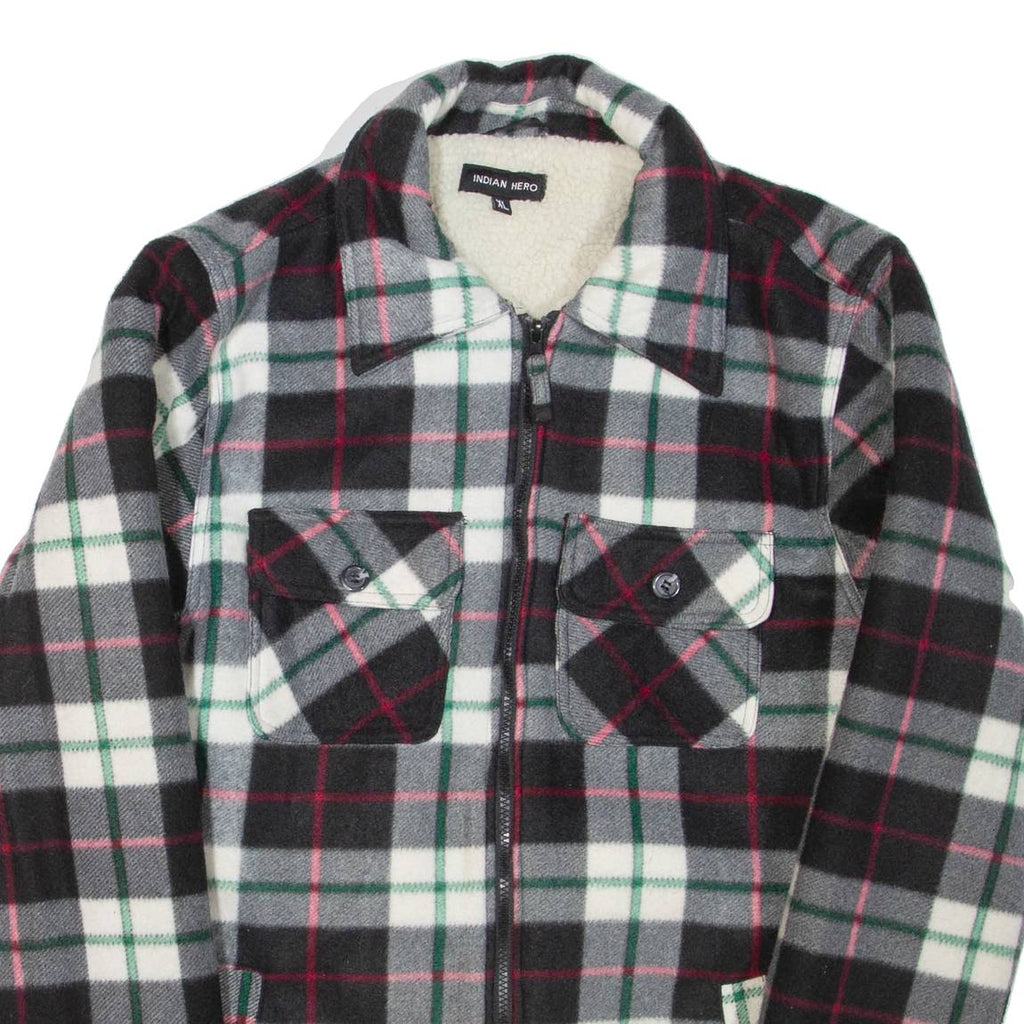 INDIAN HERO Mens Lumberjack Jacket Black Check XL