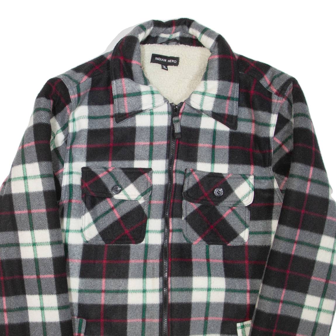 INDIAN HERO Mens Lumberjack Jacket Black Check XL