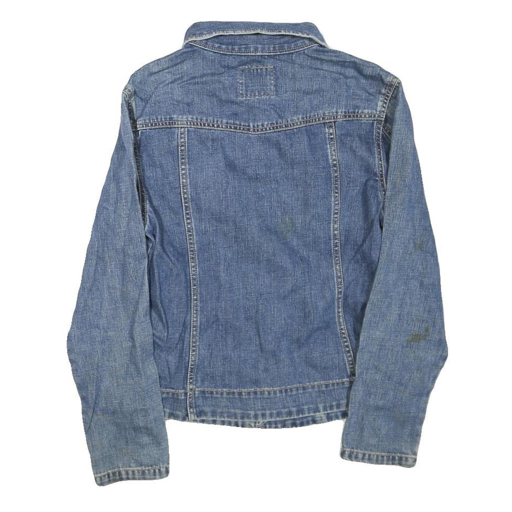 LEE Womens Blue Denim Jacket S Cotton Blend Button Closure Classic Fit Casual