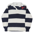 BARBARIAN Mens Blue & White Striped Long Sleeve Rugby Polo Shirt S Jordan
