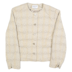 PENDLETON Womens Beige Wool Button Jacket M Woven Classic Design
