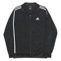 ADIDAS Mens Black White Track Jacket S Polyester Zip Sport Casual