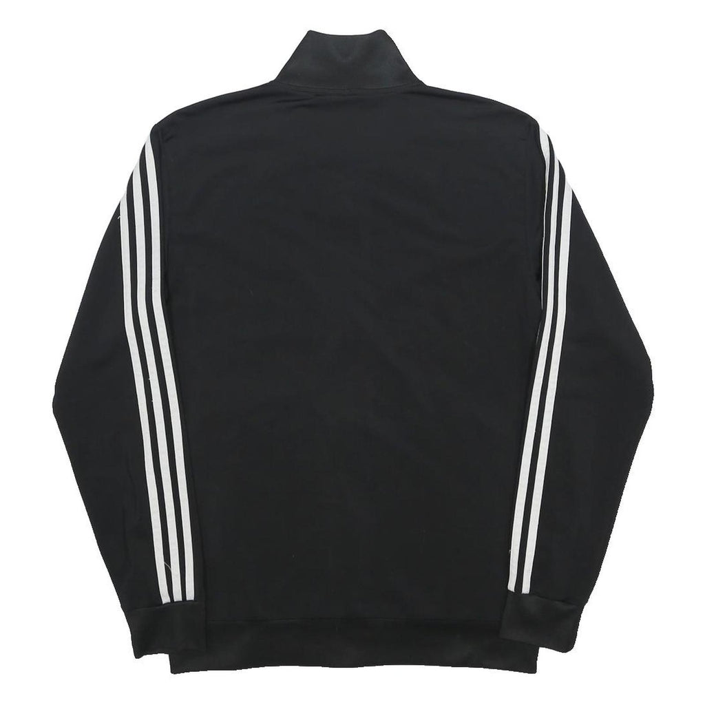 ADIDAS Mens Black White Track Jacket S Polyester Zip Sport Casual
