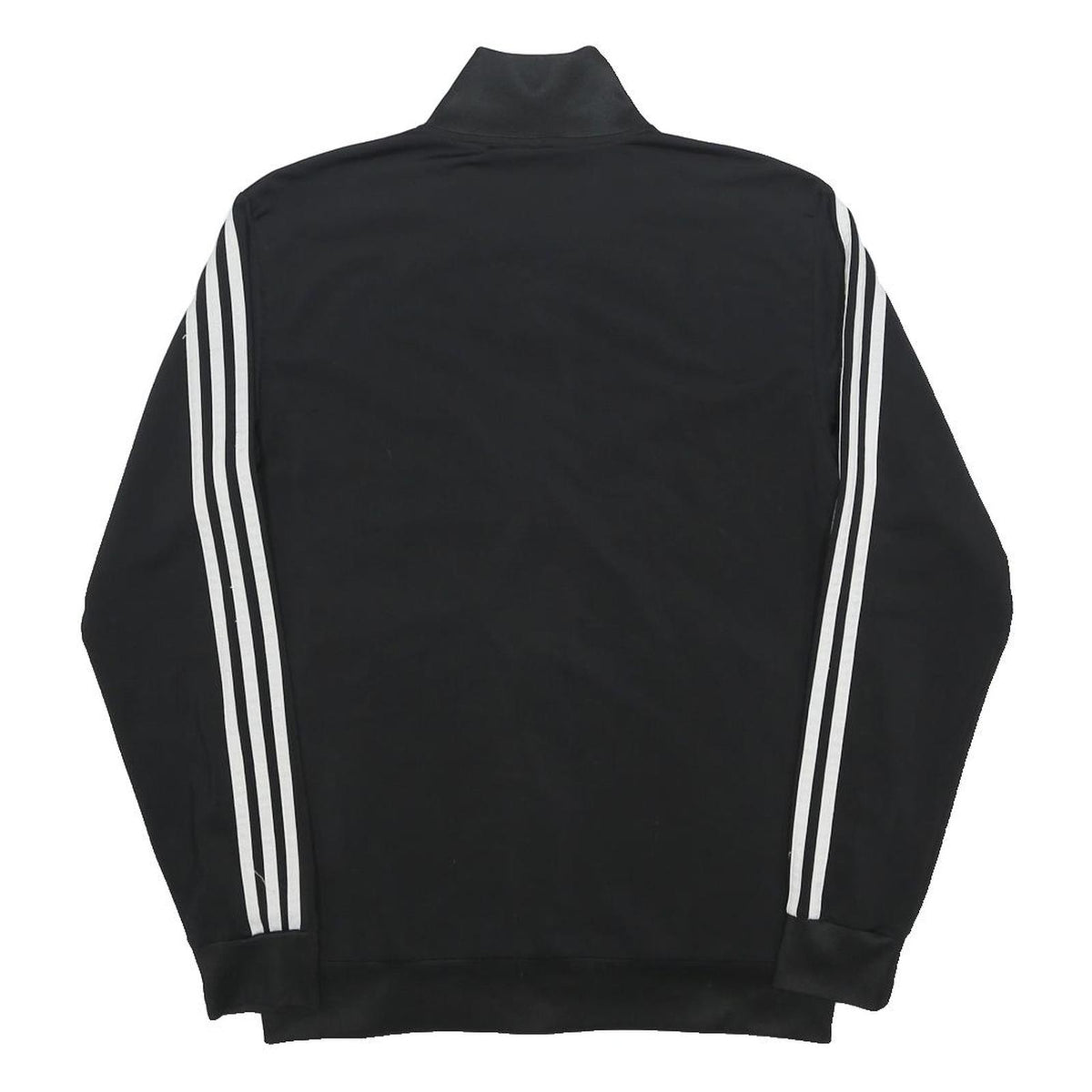 ADIDAS Mens Black White Track Jacket S Polyester Zip Sport Casual
