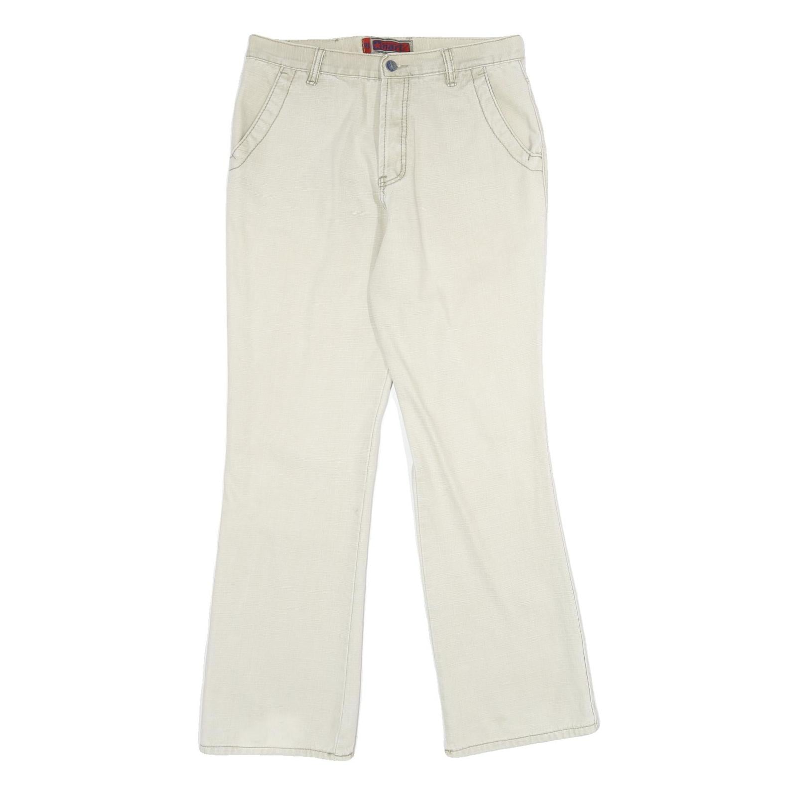 NART JEANS Mens Regular Fit Beige Cotton Jeans Button W34 L33 Casual Wear