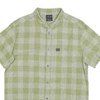 JACK WOLFSKIN Mens Green & Cream Checked Shirt L Cotton Blend Casual Outdoor