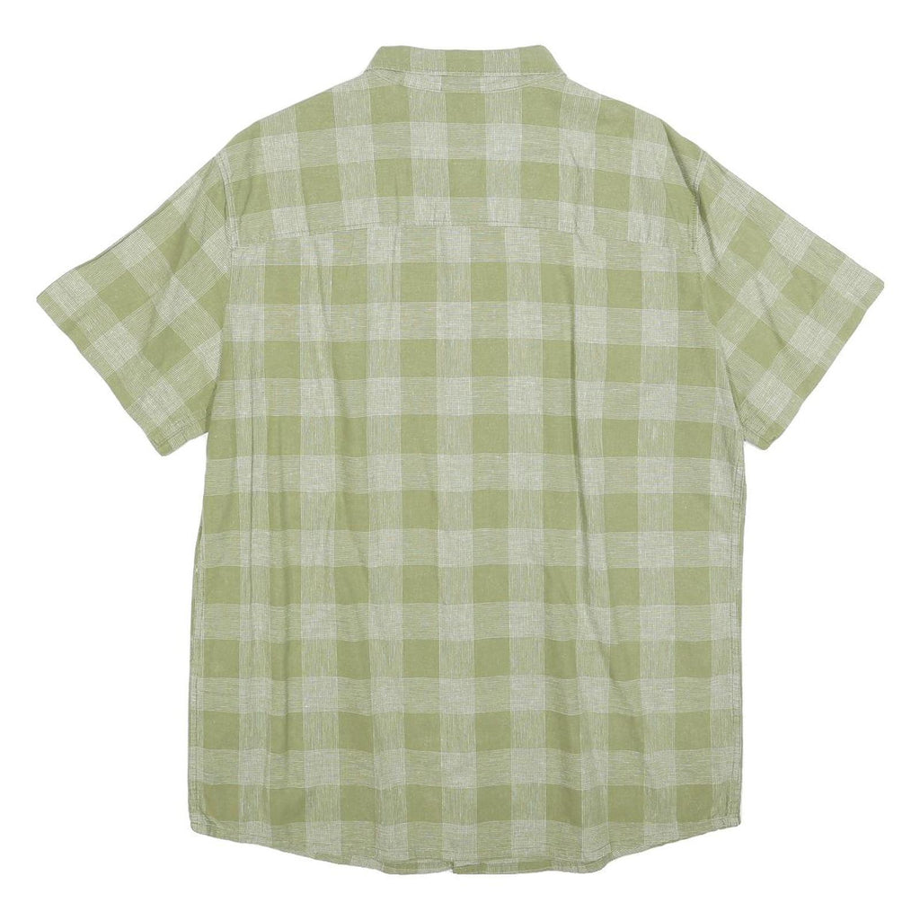 JACK WOLFSKIN Mens Green & Cream Checked Shirt L Cotton Blend Casual Outdoor