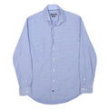 TOMMY HILFIGER Mens Blue Check Cotton Blend Shirt M Classic Fit Button-Up
