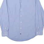 TOMMY HILFIGER Mens Blue Check Cotton Blend Shirt M Classic Fit Button-Up