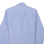 TOMMY HILFIGER Mens Blue Check Cotton Blend Shirt M Classic Fit Button-Up