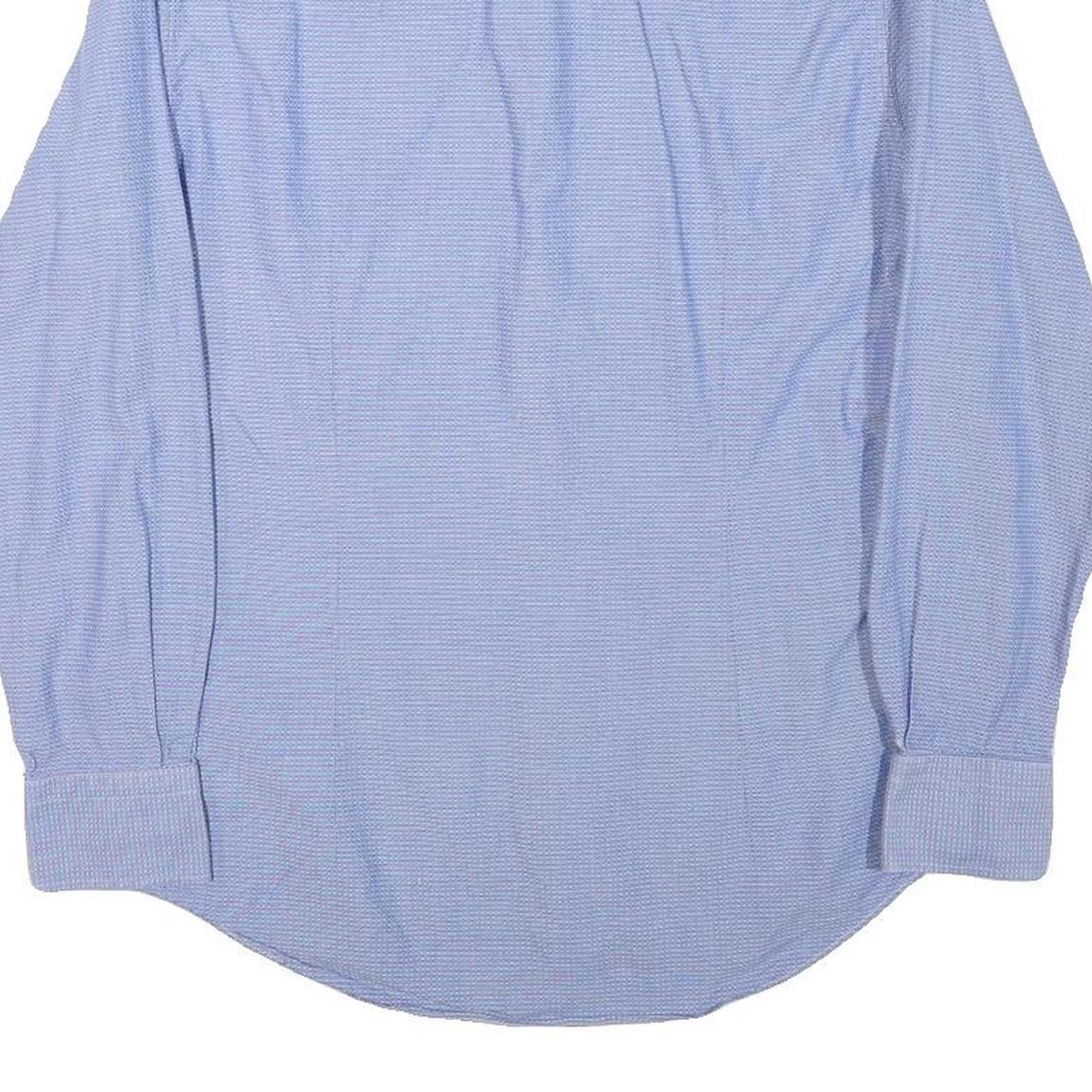 TOMMY HILFIGER Mens Blue Check Cotton Blend Shirt M Classic Fit Button-Up