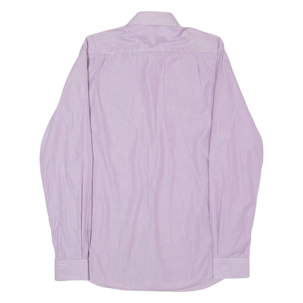 DKNY Slim Fit Mens Shirt Purple Striped Long Sleeve M