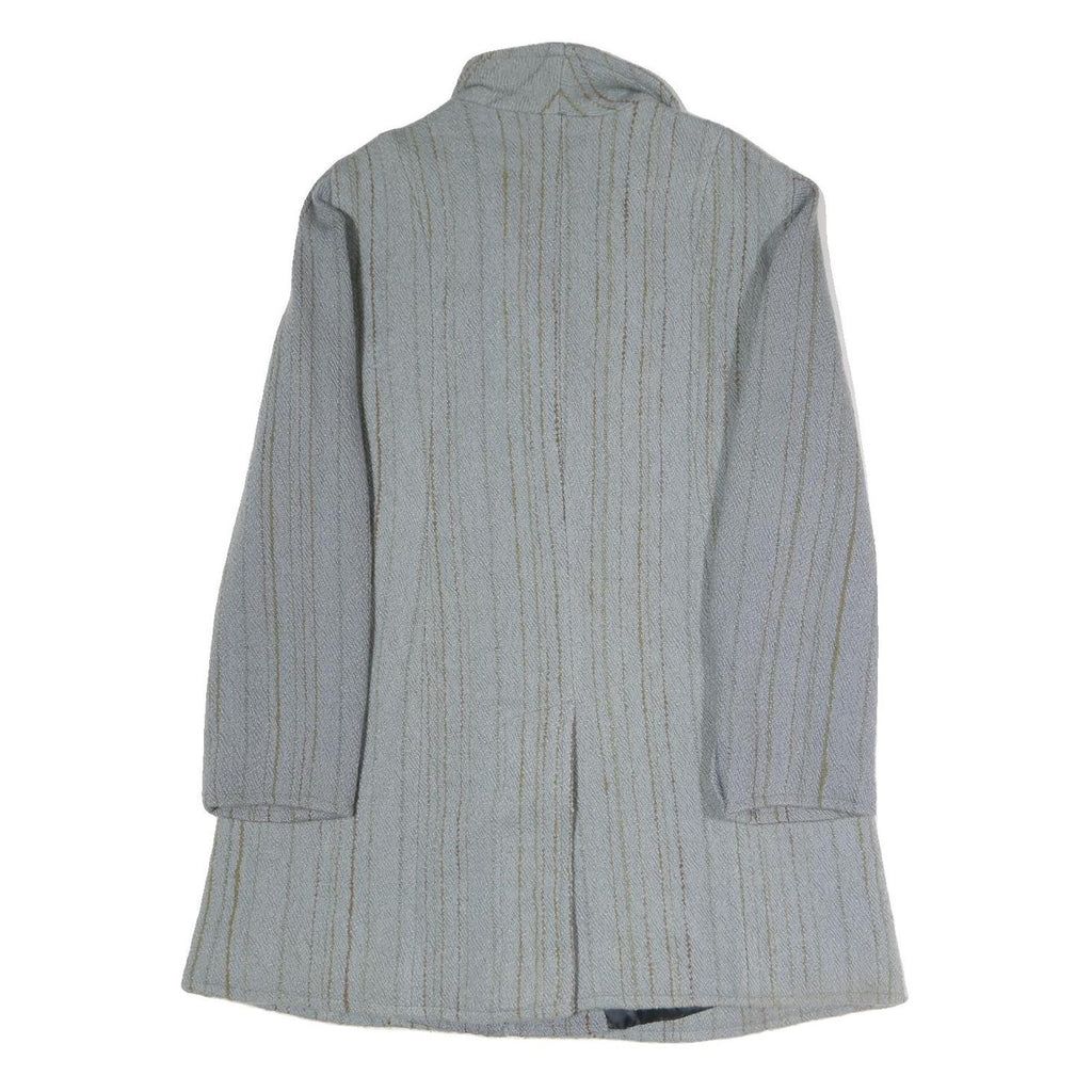 Womens Grey Button Jacket L Polyester Blend Plain Classic Tailored Coat