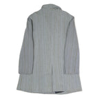 Womens Grey Button Jacket L Polyester Blend Plain Classic Tailored Coat