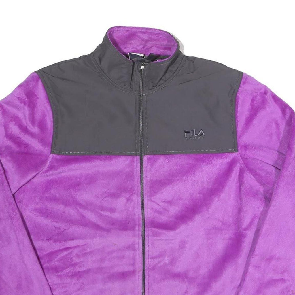 FILA Womens Purple & Grey Sport Jacket XL Polyester Zip Plain Casual Outerwear
