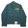 FE Mens Green Button Cotton Workwear Jacket S Plain Pockets