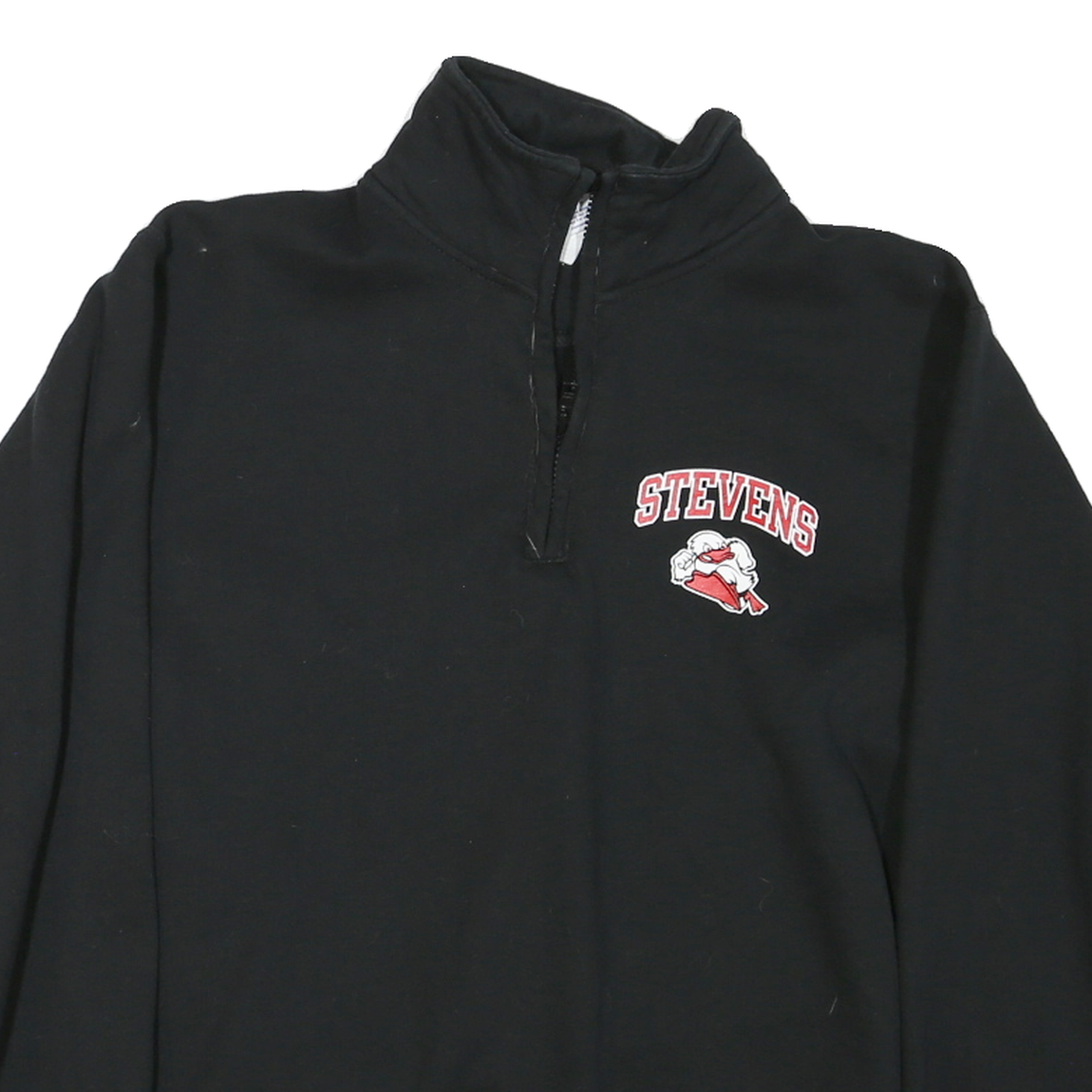 CHAMPION Mens Black Stevens Half Zip M Sweatshirt Cotton Blend Pullover