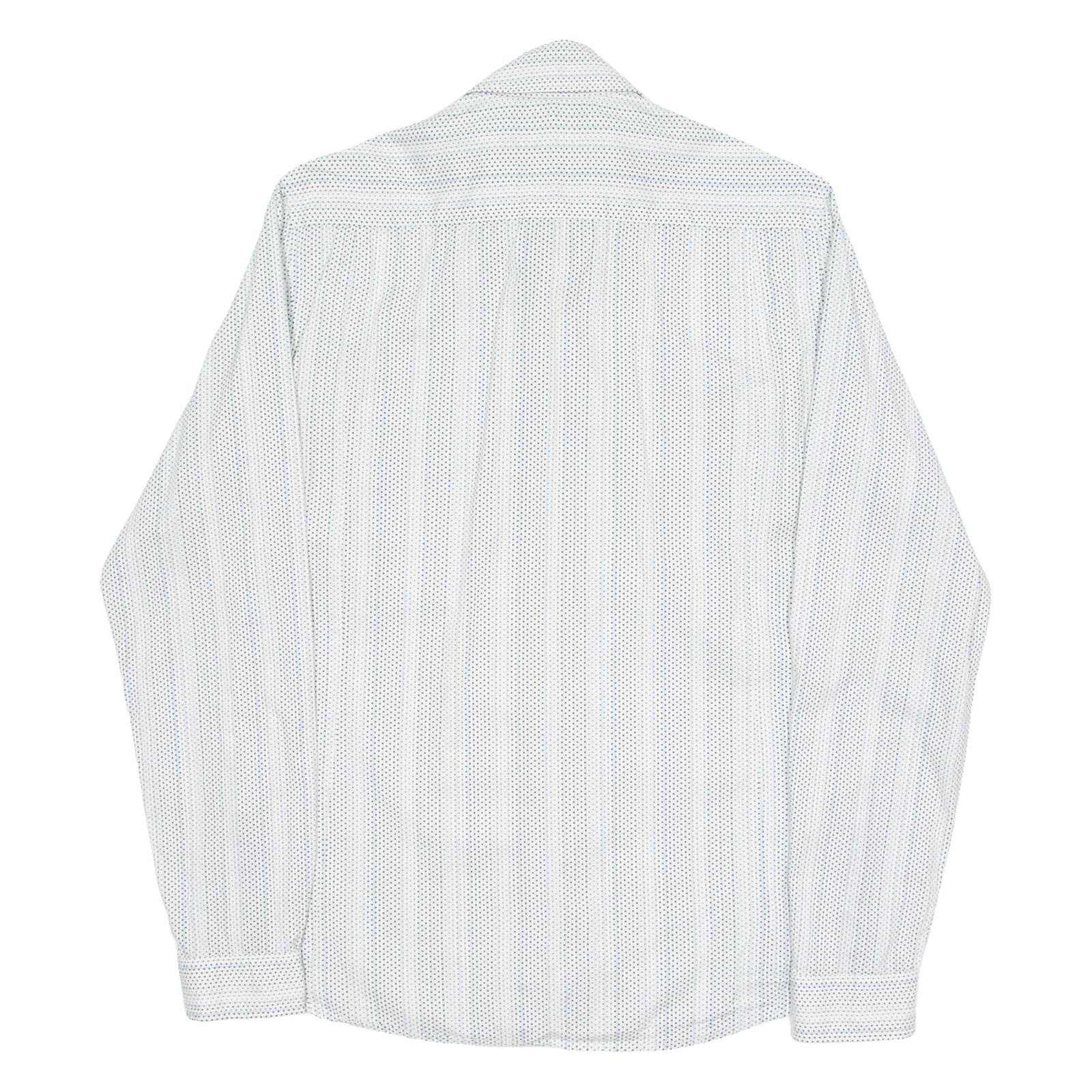CALVIN KLEIN JEANS Mens Shirt White Spotted Long Sleeve M