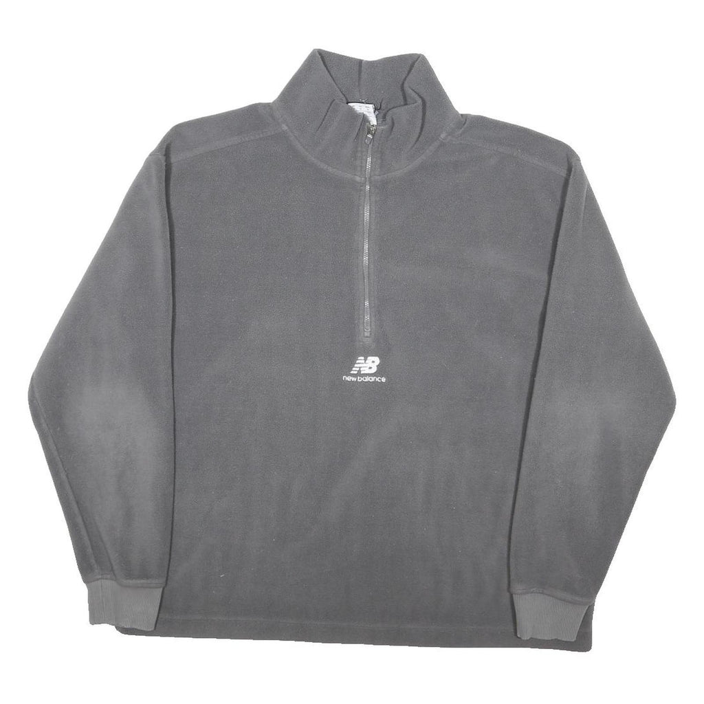 NEW BALANCE Mens Grey Sports Half Zip Pullover Jumper M Polyester Casual Outdoor