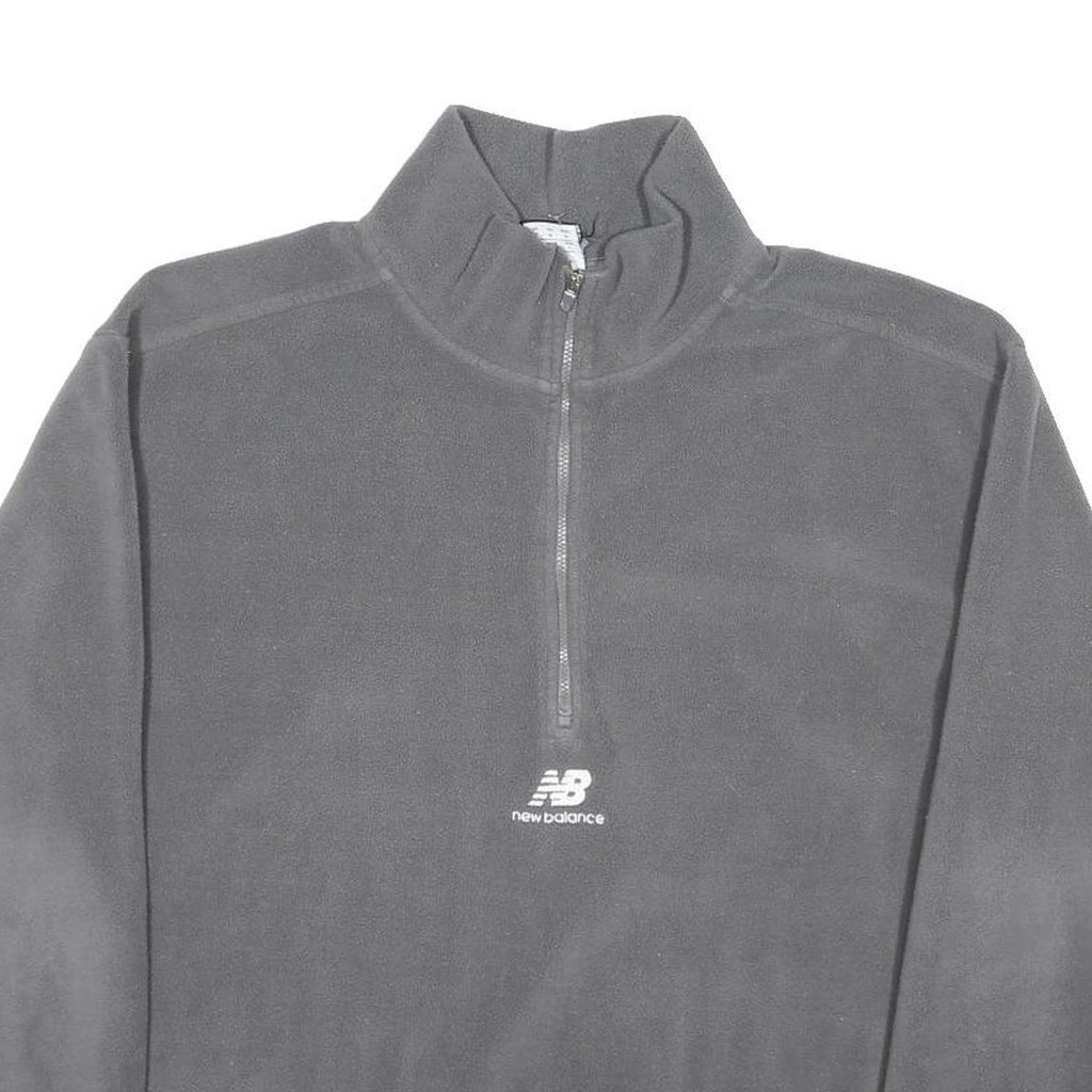 NEW BALANCE Mens Grey Sports Half Zip Pullover Jumper M Polyester Casual Outdoor