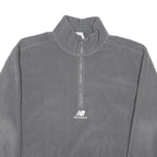 NEW BALANCE Mens Grey Sports Half Zip Pullover Jumper M Polyester Casual Outdoor