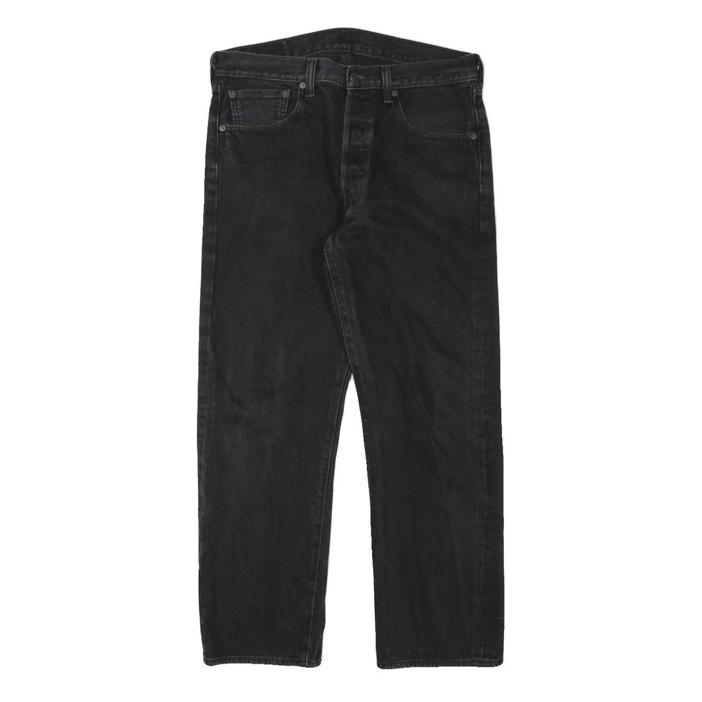 LEVI'S 501 Mens Jeans Black Regular Straight Denim Raw W31 L26 Classic Button
