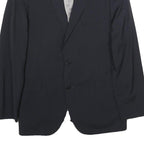 FERRE Mens Black Pinstripe Classic Wool Jacket L Button Classic Fit Formal