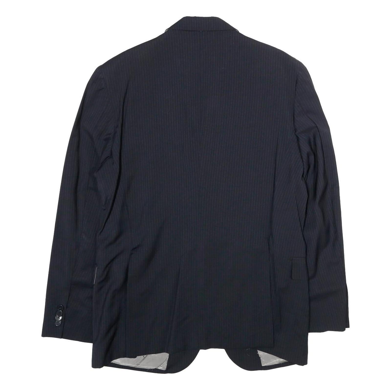 FERRE Mens Black Pinstripe Classic Wool Jacket L Button Classic Fit Formal