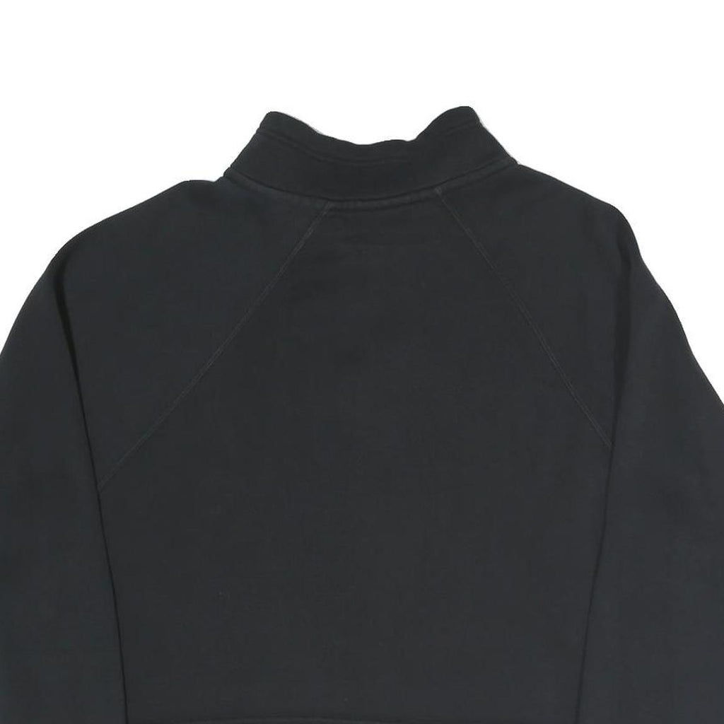 NIKE Womens Black 1/4 Zip M Cotton Blend Crop Sweatshirt Sportswear
