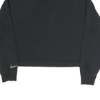 NIKE Womens Black 1/4 Zip M Cotton Blend Crop Sweatshirt Sportswear