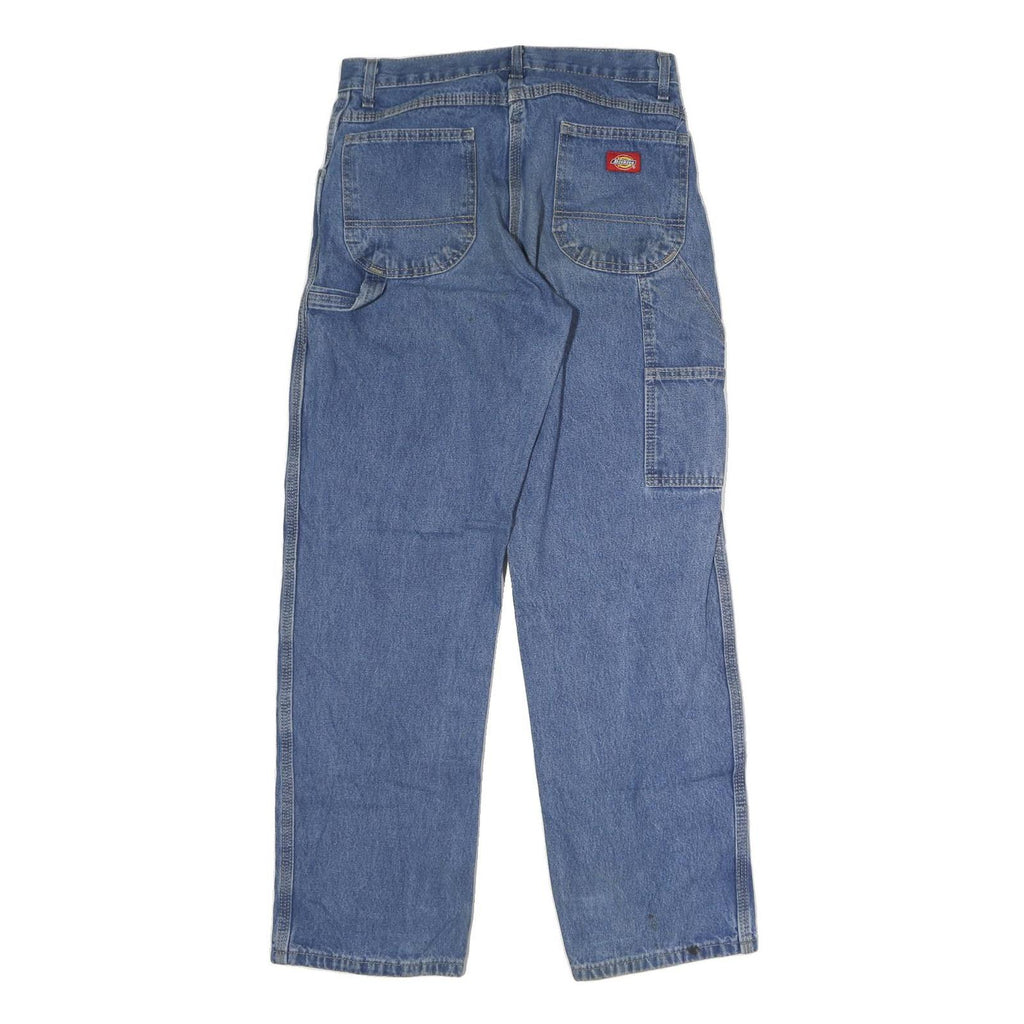 DICKIES Mens Blue Regular Fit Straight Leg Denim Jeans W28 L29 Workwear