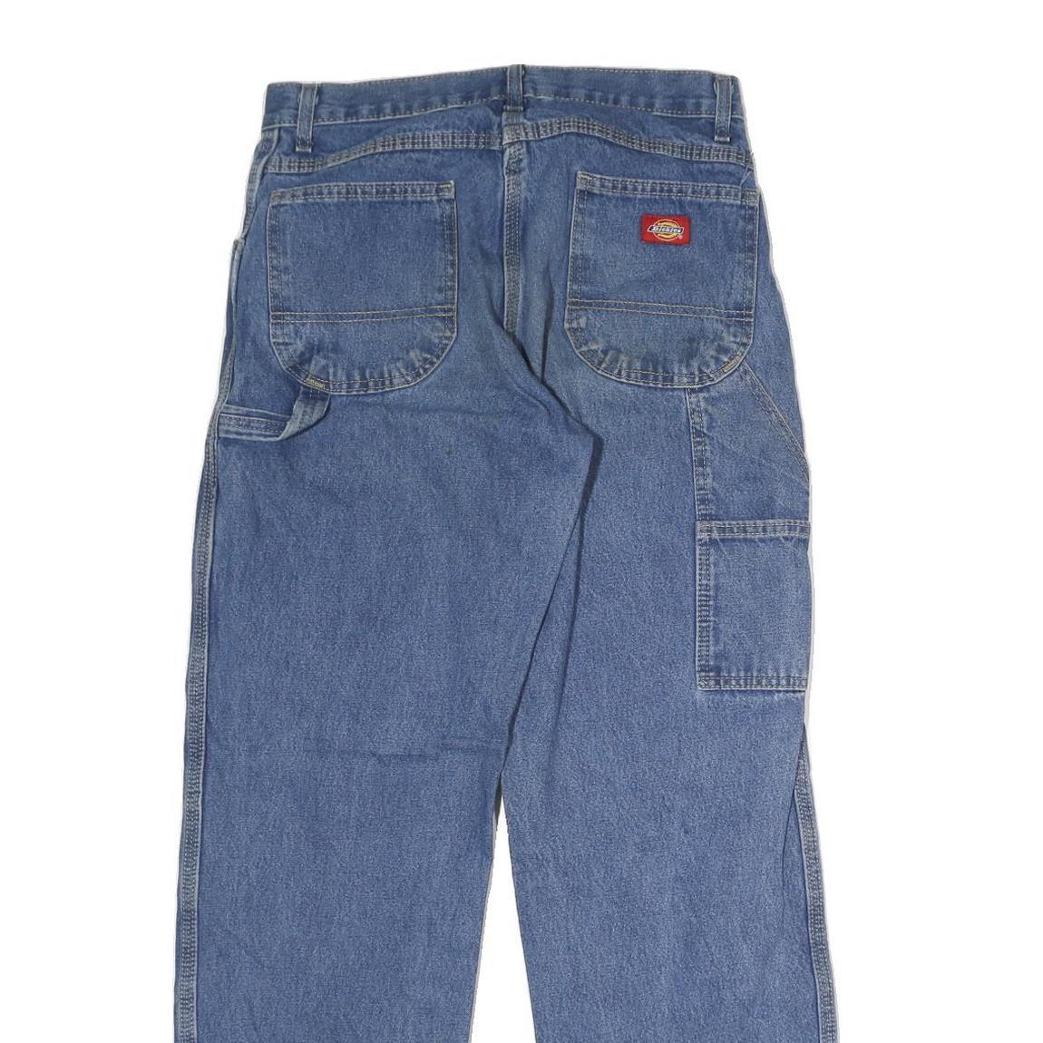 DICKIES Mens Blue Regular Fit Straight Leg Denim Jeans W28 L29 Workwear