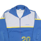 ADIDAS Mens Blue & White FC Lausen Track Jacket M Polyester Blend Zip Plain