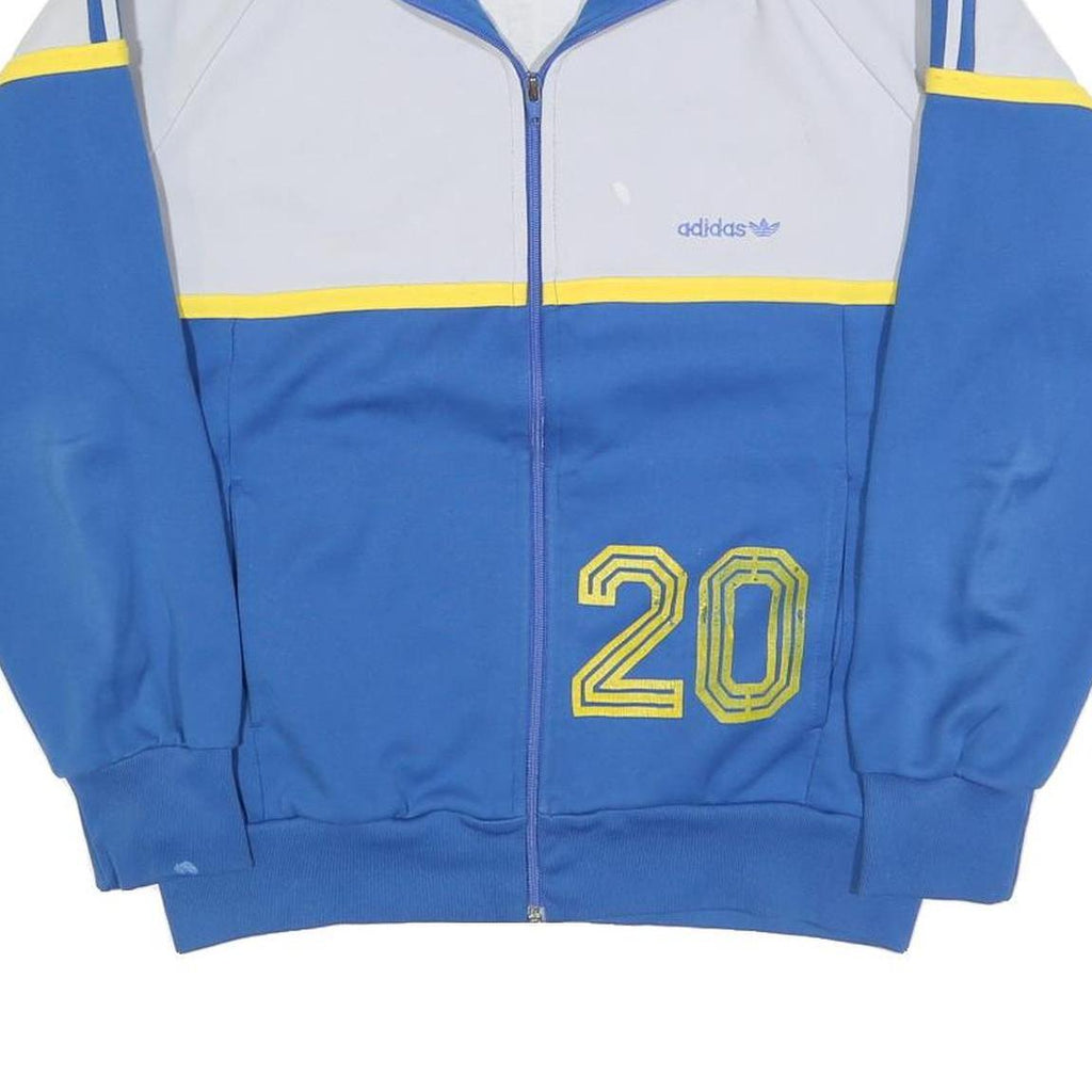 ADIDAS Mens Blue & White FC Lausen Track Jacket M Polyester Blend Zip Plain