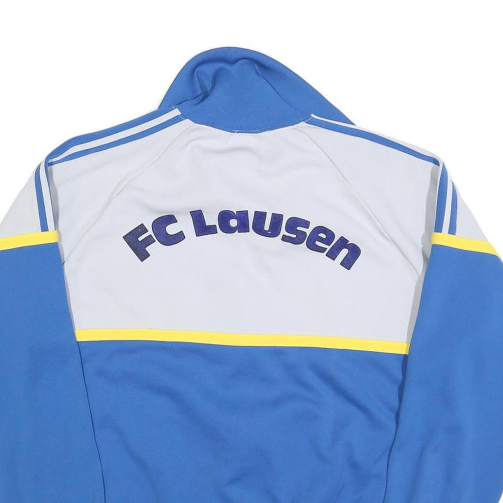 ADIDAS Mens Blue & White FC Lausen Track Jacket M Polyester Blend Zip Plain