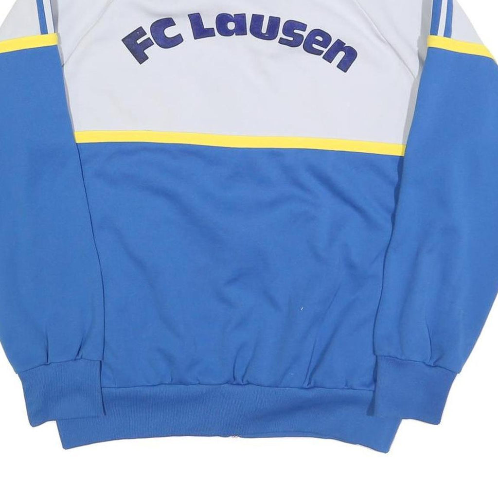 ADIDAS Mens Blue & White FC Lausen Track Jacket M Polyester Blend Zip Plain