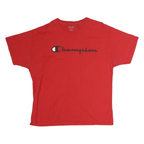CHAMPION Mens Red Graphic T-Shirt XL Short Sleeve Crew Neck Cotton Casual