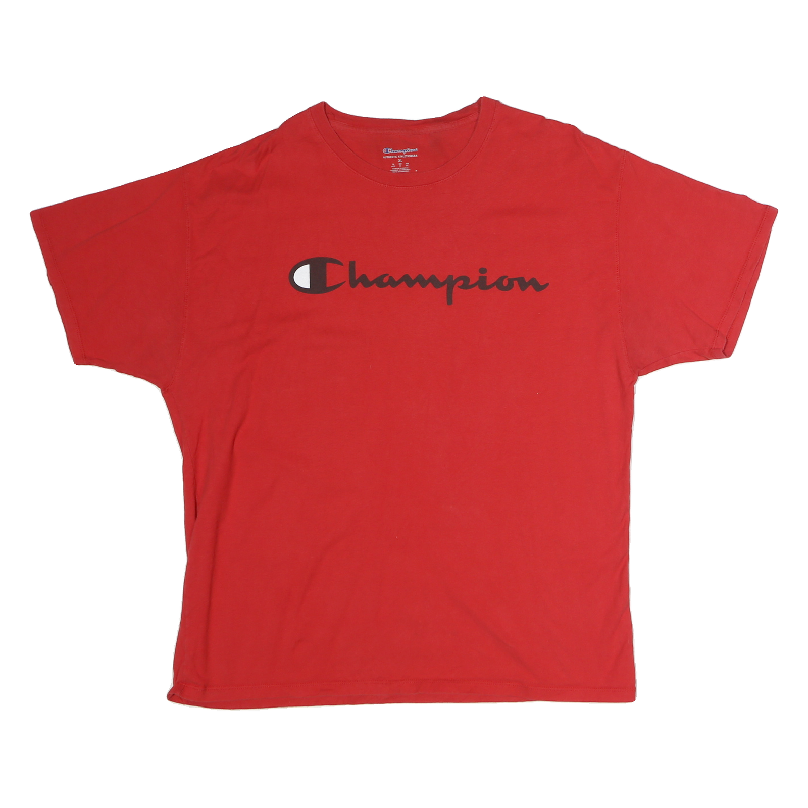 CHAMPION Mens Red Graphic T-Shirt XL Short Sleeve Crew Neck Cotton Casual