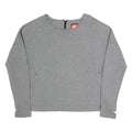 NIKE Womens Grey Sweatshirt Crew Neck L Cotton Blend Pullover Zip Back