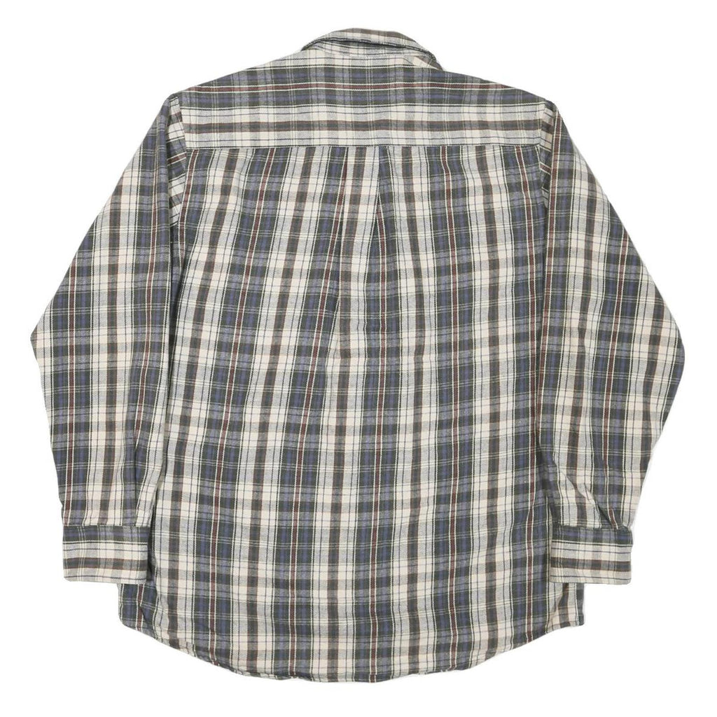 FIELD MASTER Mens Blue Beige Check Shirt M Cotton Blend Classic Casual