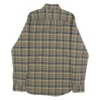 TOMMY HILFIGER Mens Green & Beige Check Shirt S Cotton Blend Classic Button-Down