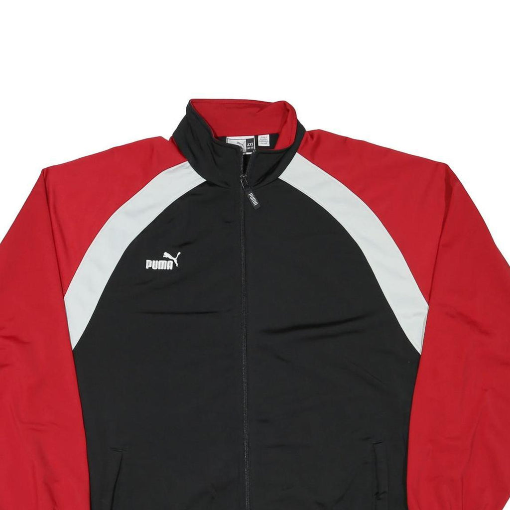 PUMA Mens Black & Red Zip Up Sports Jacket 2XL Polyester Blend Athletic Track