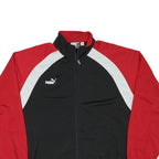 PUMA Mens Black & Red Zip Up Sports Jacket 2XL Polyester Blend Athletic Track