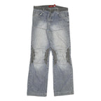 FISHBONE Mens Jeans Blue Regular Straight Denim Medium W36 L36 Button Cotton