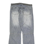 FISHBONE Mens Jeans Blue Regular Straight Denim Medium W36 L36 Button Cotton